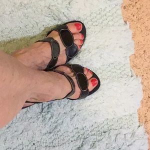 COPY - Navy Blue Munro Sandals.  Very Comfy